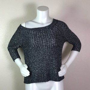 ALICE + OLIVIA BLACK & SILVER SWEATER